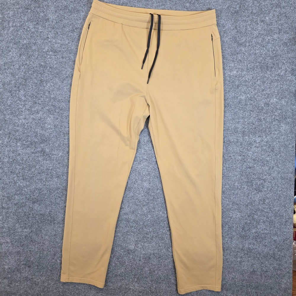 Public Rec Pants Mens 40X31 Beige All Day Everyday Gym Drawstring Athleisure Gym